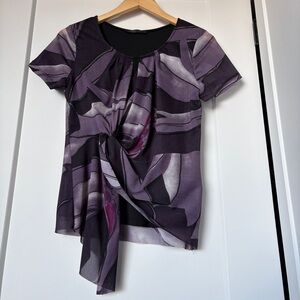 Y2K 90s Asymmetrical Wrap Purple Crop Top - s/m